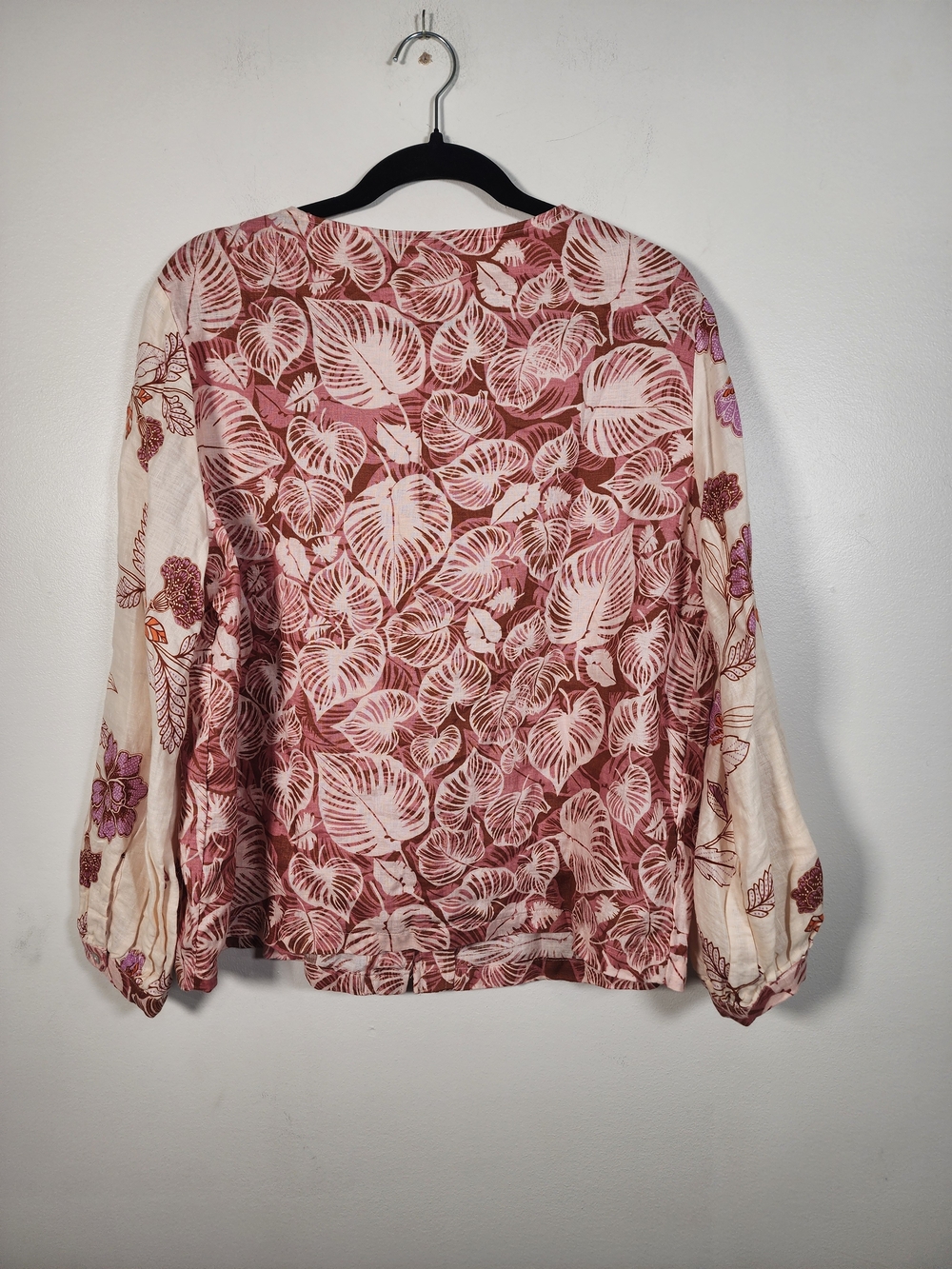 Elie Tahari Pink Floral & Cream Button-Front Blouse - Picture 5 of 7